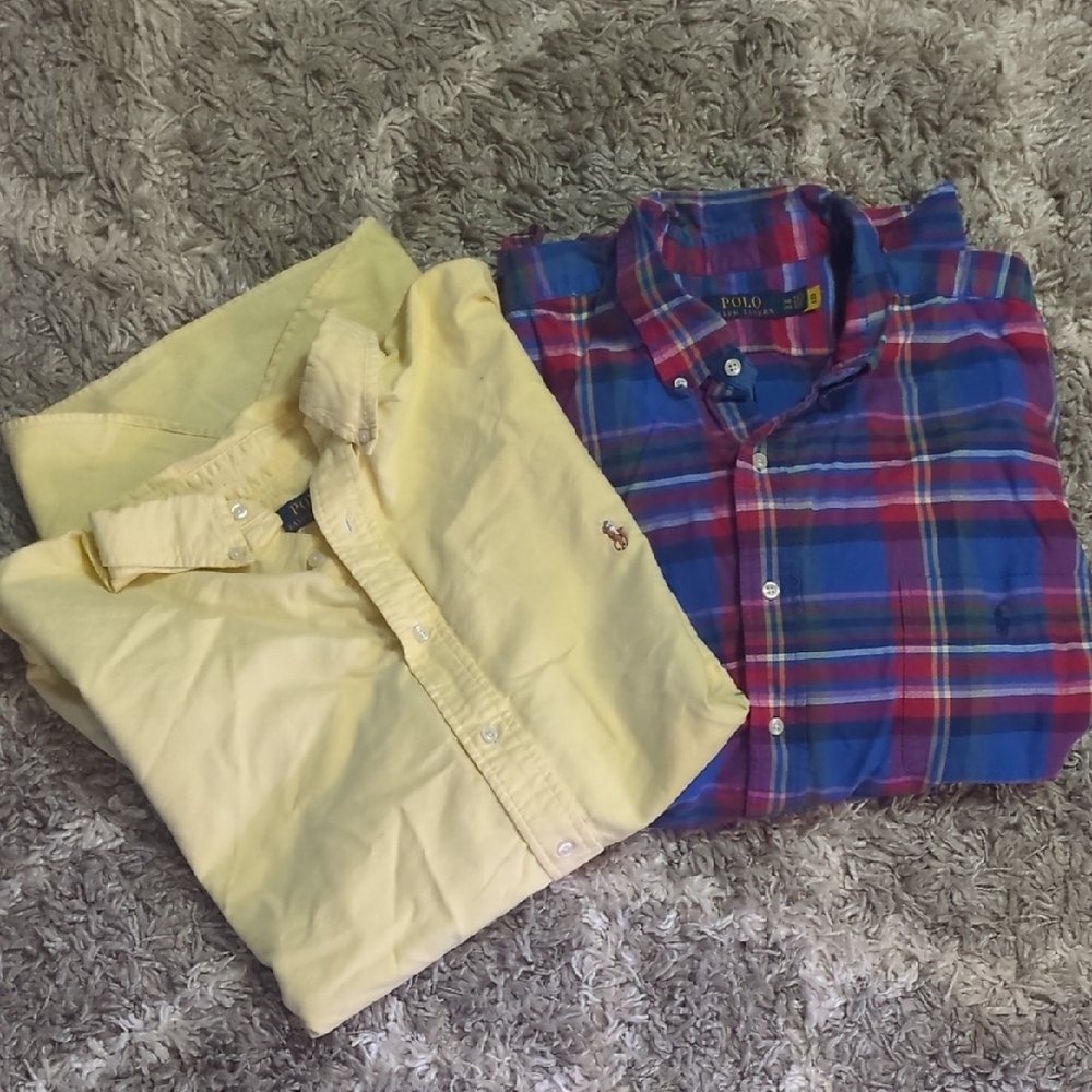 Polo by Ralph Lauren Set Of 2 Men's 3XB 3TG Short Sleeve Button Up Shirts